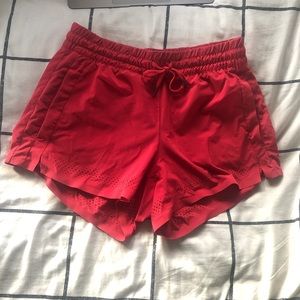 red athleta shorts